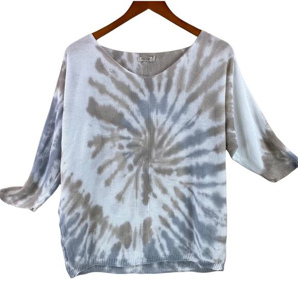 Angela tie dye lightweight fine cropped sweater size M Made in Italy - Picture 2 of 8